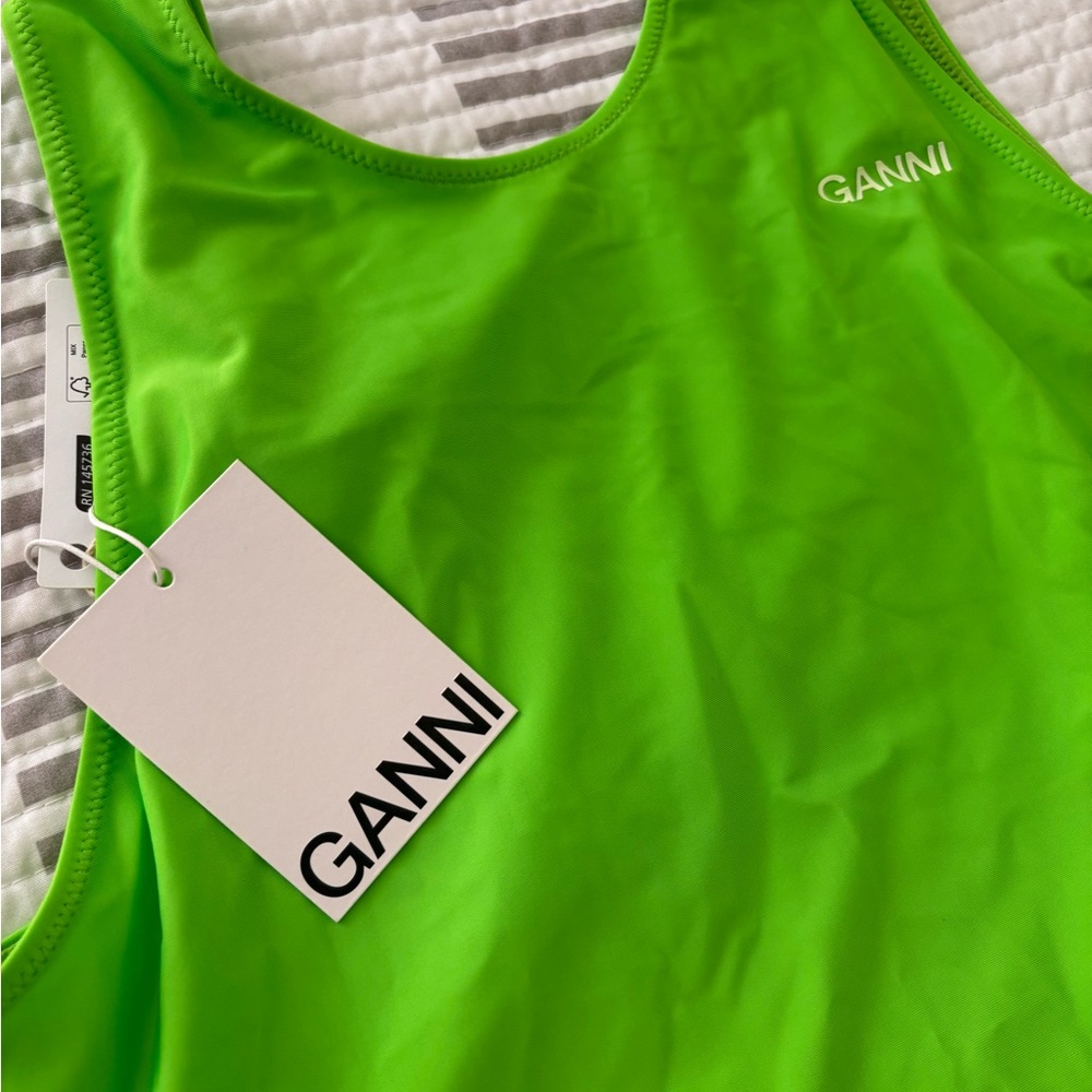 Ganni Bright Lime Tank Top